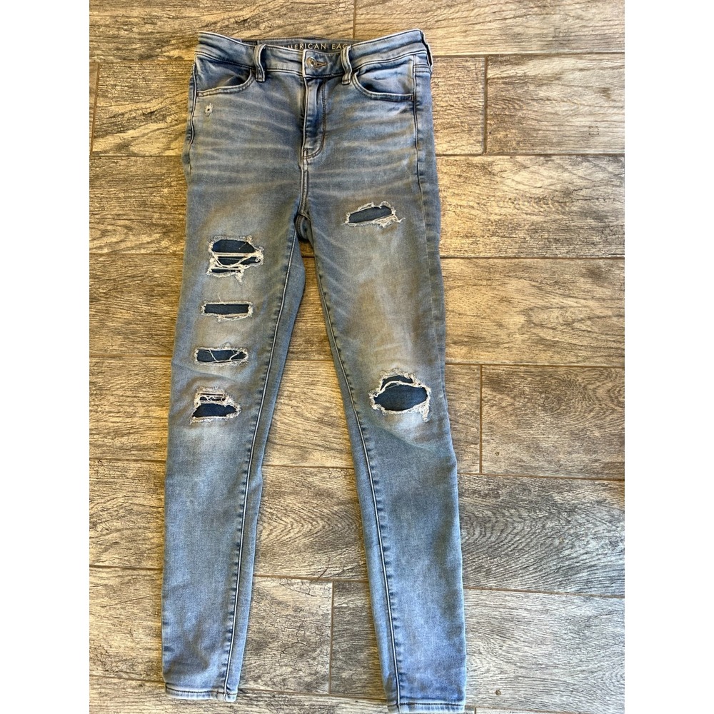 American Eagle Next Level Stretch Denim Jeans‎ size 4 Regular Womens Distressed